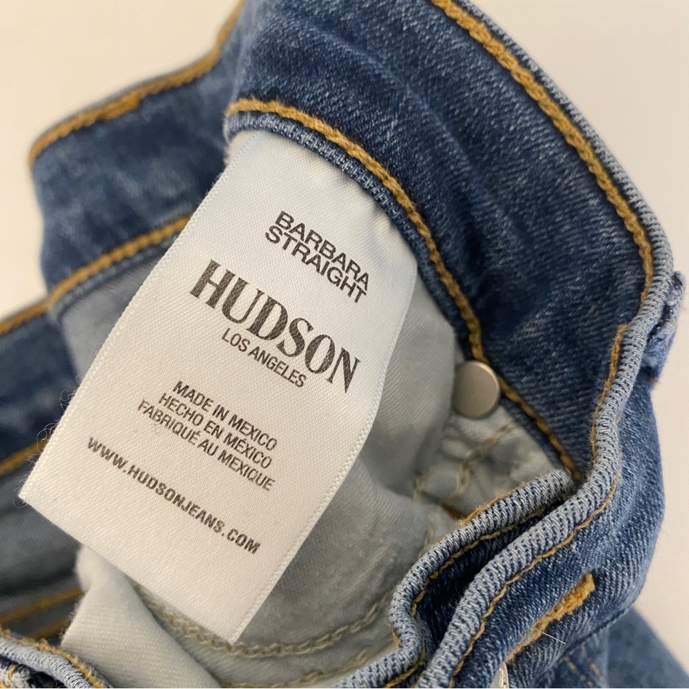 Hudson || Barbara High Waist Straight Jeans Omega Wash Blue 28 - Picture 6 of 12